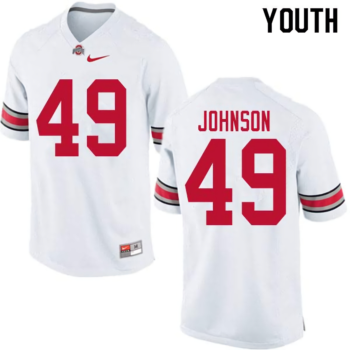 Xavier Johnson Ohio State Buckeyes Youth NCAA #49 Nike White College Stitched Football Jersey QSH8656TQ
